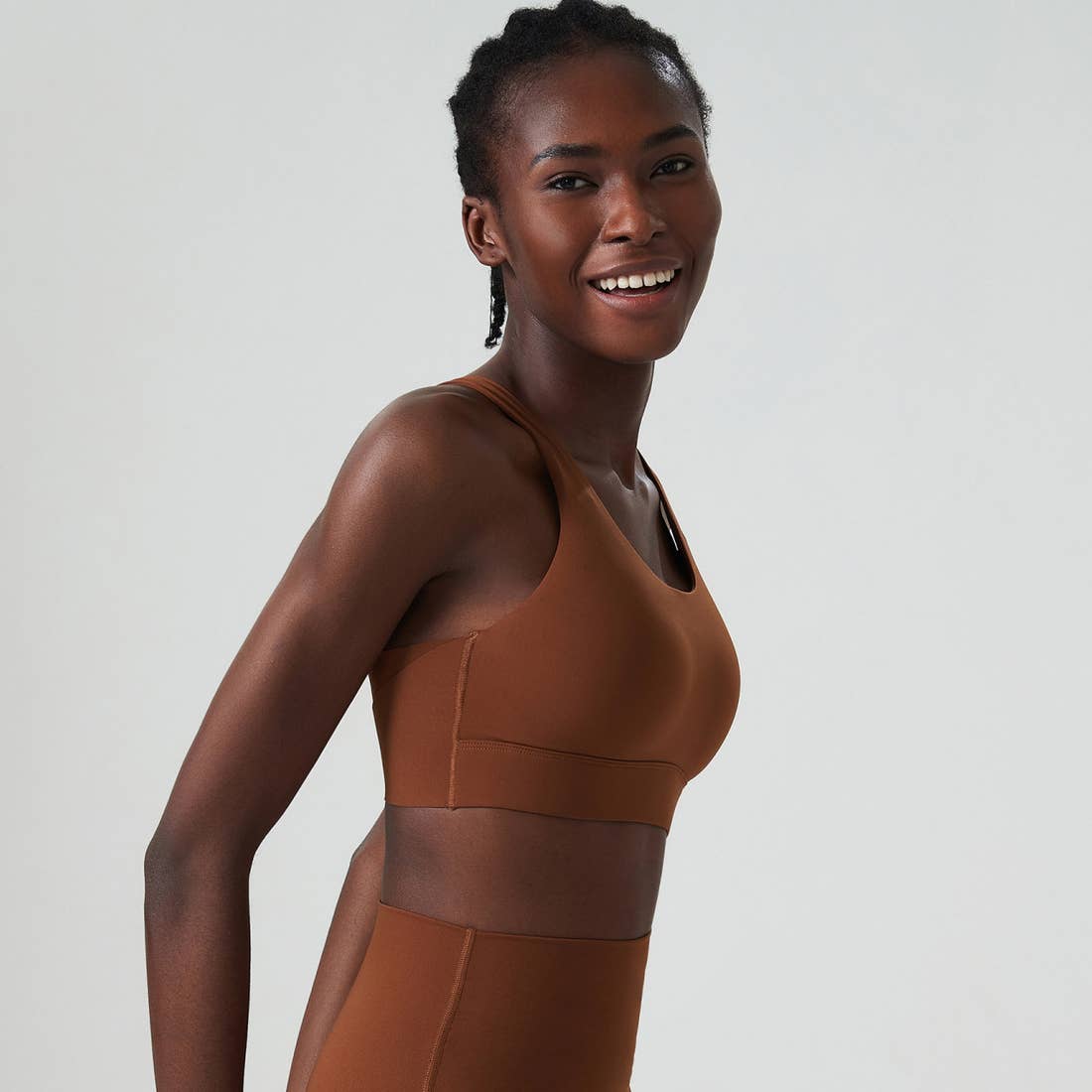 Solid Color Back Buckle High Support Fitness Sports Bra